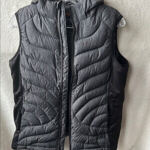 Also women’s heated  size m Gray Hooded Puffer Vest